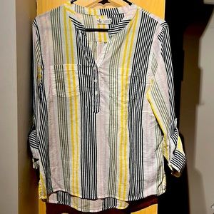 Carve Designs, Dylan Gauze Tunic, Striped, Size Small